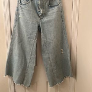 Citizens of Humanity Tessa Glacier Blue Distressed Culotte Wide Leg